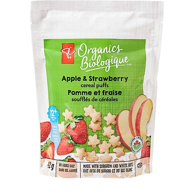Apple & Strawberry cereal puffs