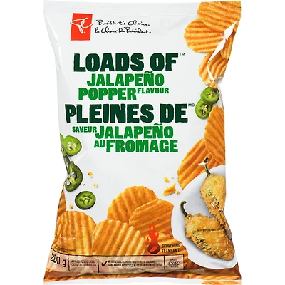 Croustilles ondulées pleines de saveur jalapeño au fromage flambant