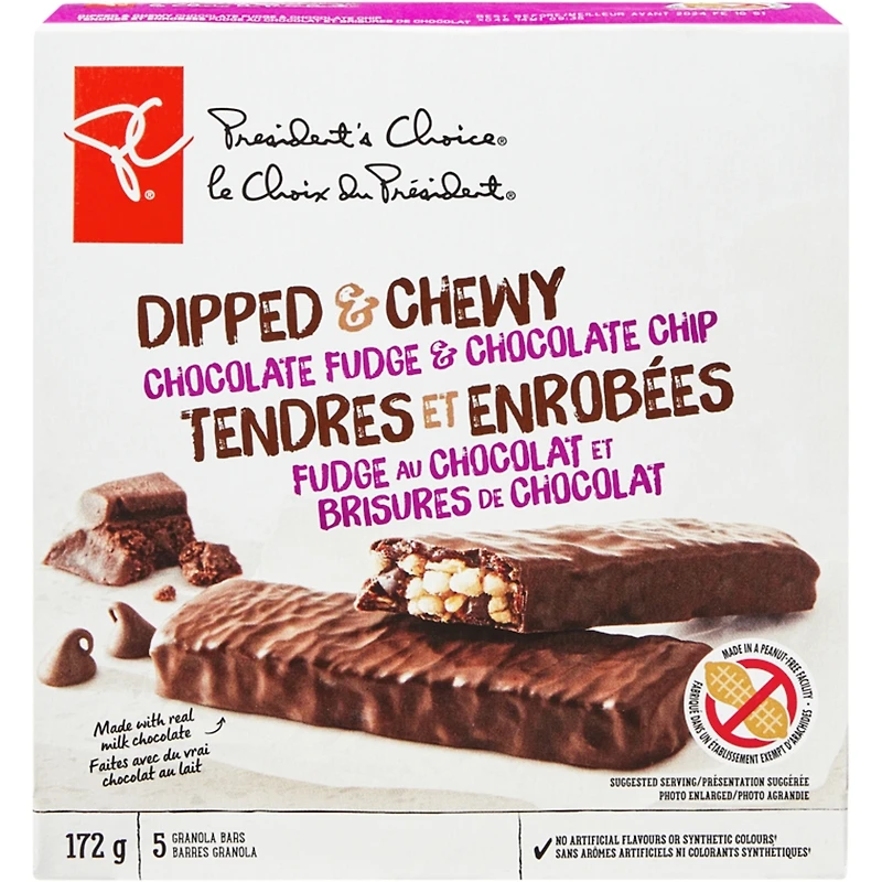 Dipped & Chewy Chocolate Fudge & Chocolate Chip Granola Bars