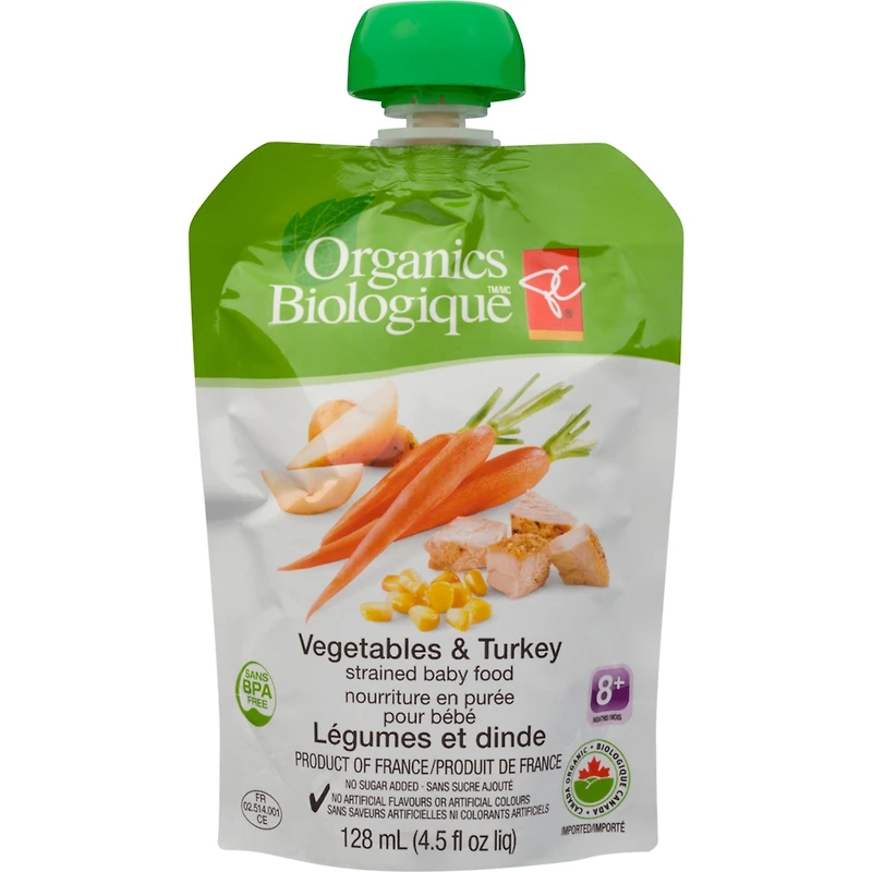 Nourriture en puree pour bebe Légumes & Dinde