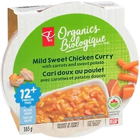 Plat Cari doux au poulet avec carottes et patates douces