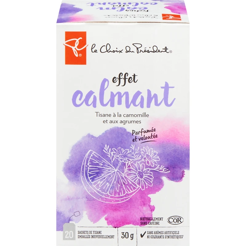 Tisane à la camomille et aux agrumes effet calmant