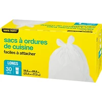 Sacs à ordures de cuisine faciles à attacher, longs