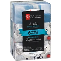 3-Ply Hypoallergenic Facial Tissues, 6 Boxes, 78 Sheets Each
