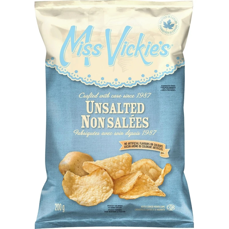 Unsalted kettle cooked potato chips 200g