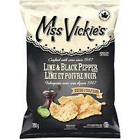 Lime & Black Pepper flavour kettle cooked potato chips 200g