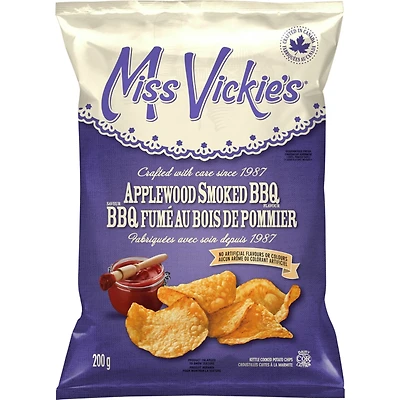 Applewood Smoked BBQ flavour kettle cooked potato chips 200g
