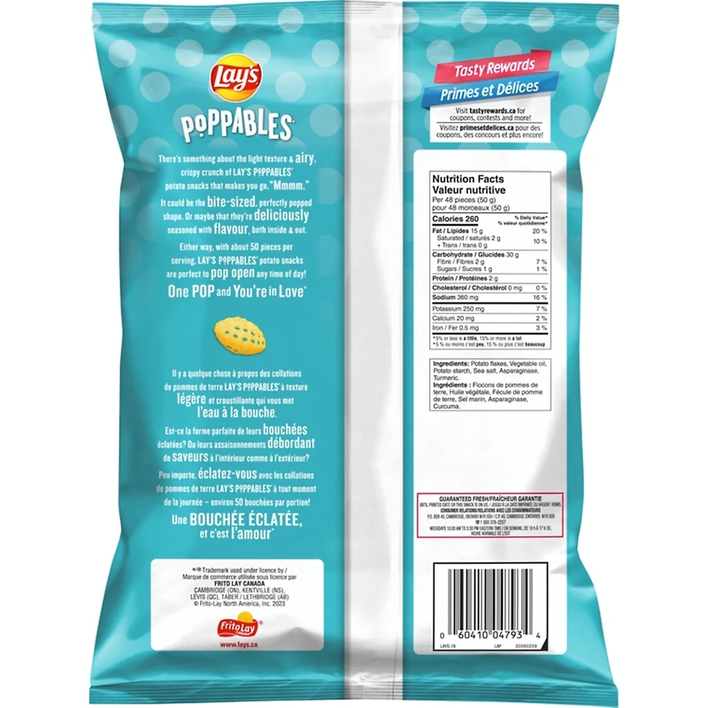 Poppables Sea Salt flavoured potato snacks