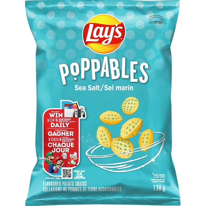 Poppables Sea Salt flavoured potato snacks