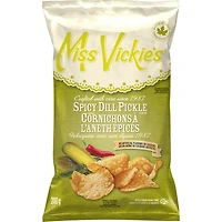 Spicy Dill Pickle flavour kettle cooked potato chips 200g