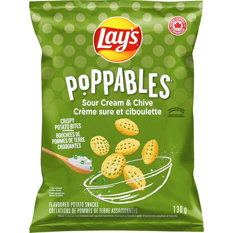 Poppables Collations de pommes de terre assaisonnées Crѐme sure et ciboulette