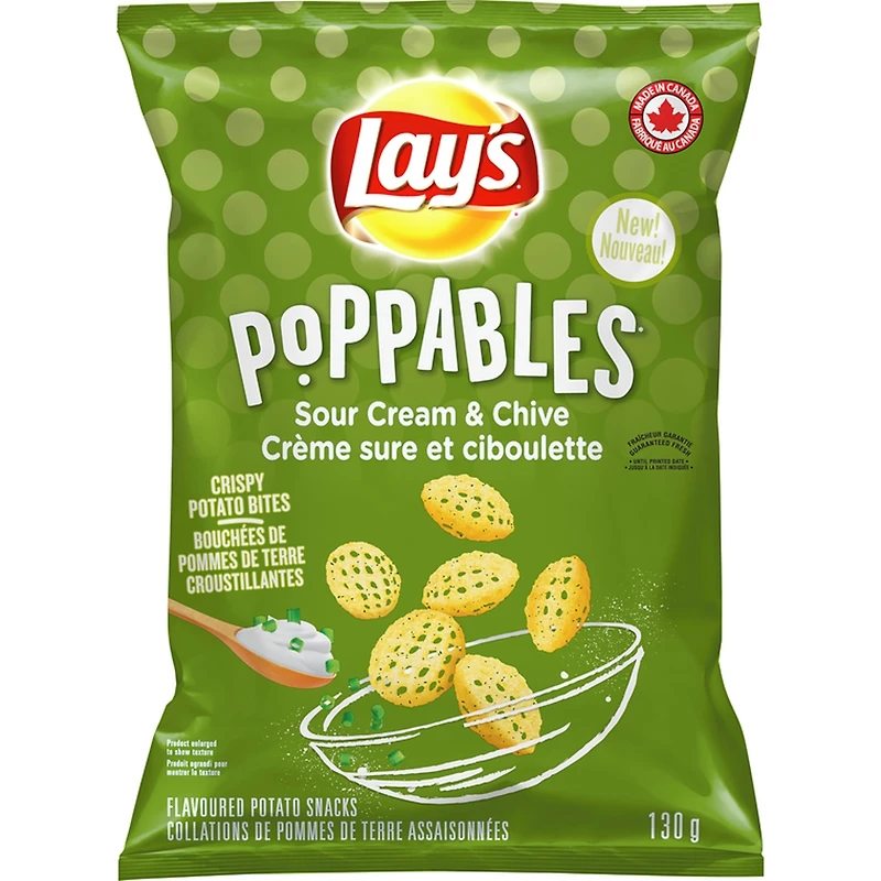 Poppables Collations de pommes de terre assaisonnées Crѐme sure et ciboulette