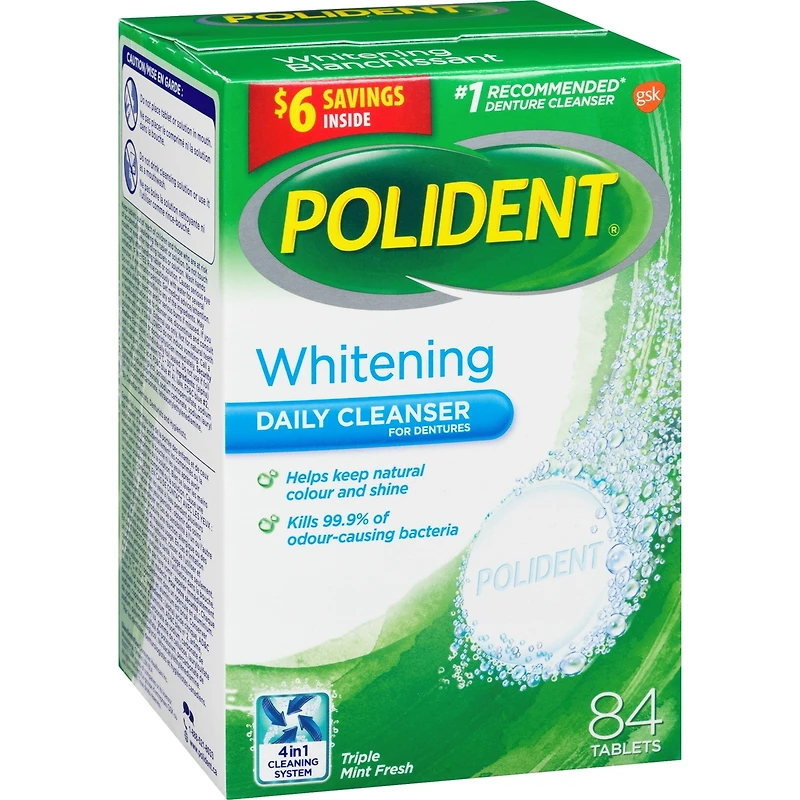 Polident Whitening, 84 Tabs