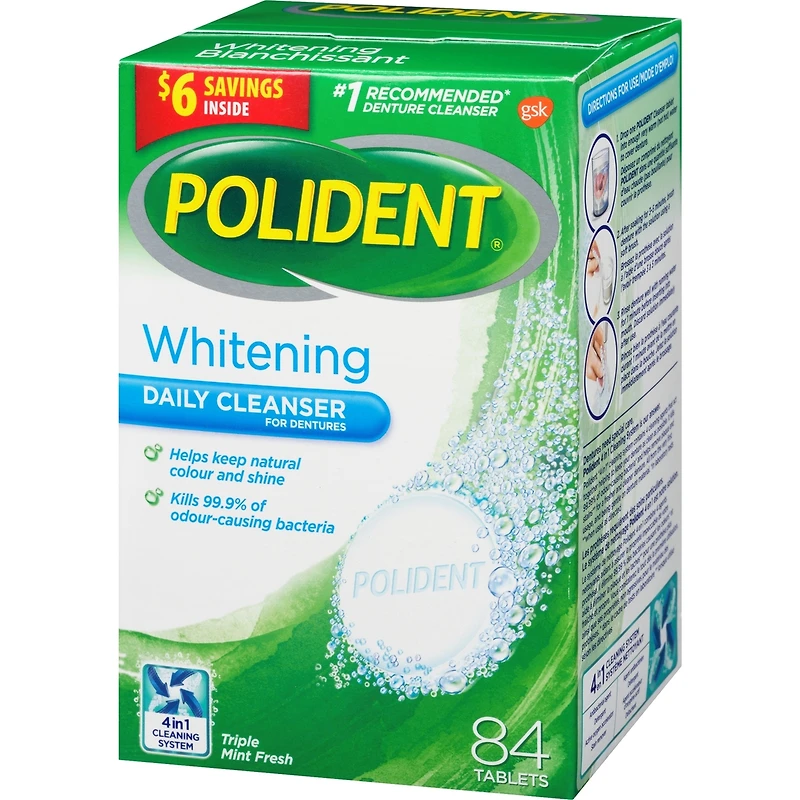 Polident Whitening, 84 Tabs