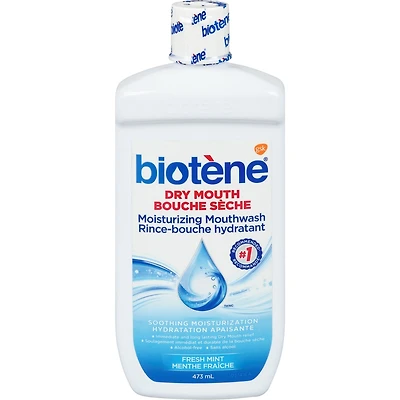 Rince-bouche hydratant biotène pour la bouche sèche