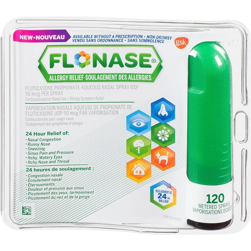 Flonase Allergy Nasal Spray, 24-Hour All-In-One Allergy Relief, Non-Drowsy