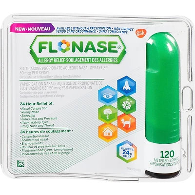 Flonase Allergy Nasal Spray, 24-Hour All-In-One Allergy Relief, Non-Drowsy, 120 Sprays