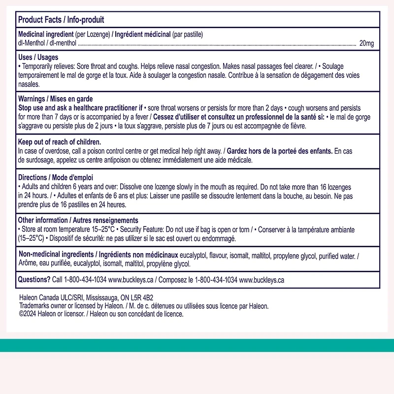 Pastilles Buckley Extra Fort – Explosion Mentholée