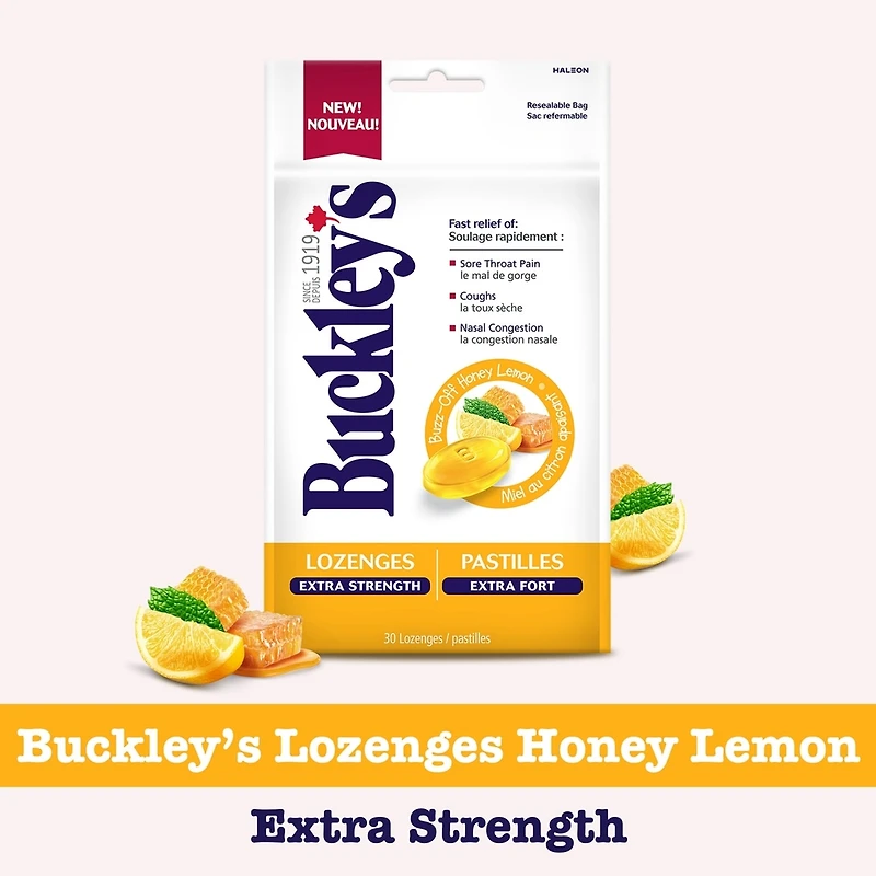 Pastilles Buckley Extra Fort –Miel Au Citron Apaisant