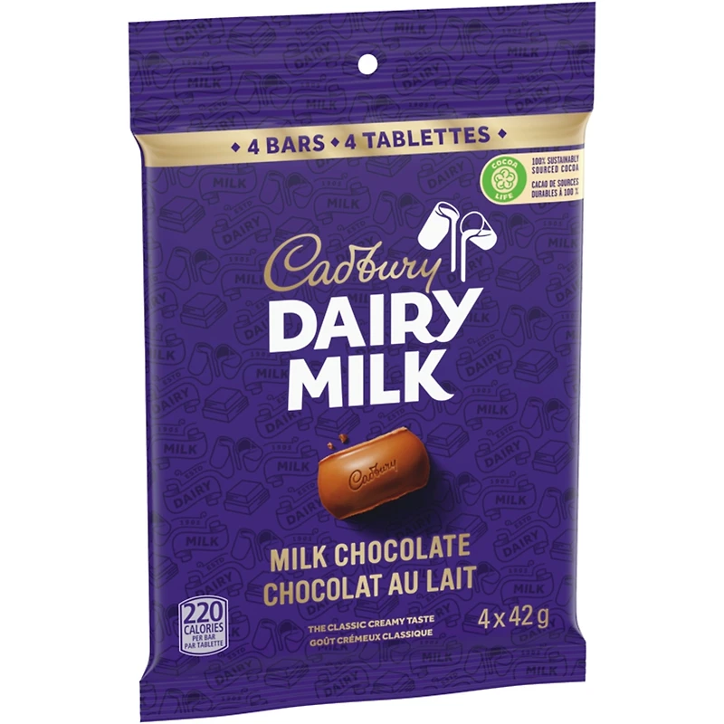 Dairy Milk, Milk Chocolate, The Classic Creamy Taste, Chocolate Bars, Multipack, Pack of 4