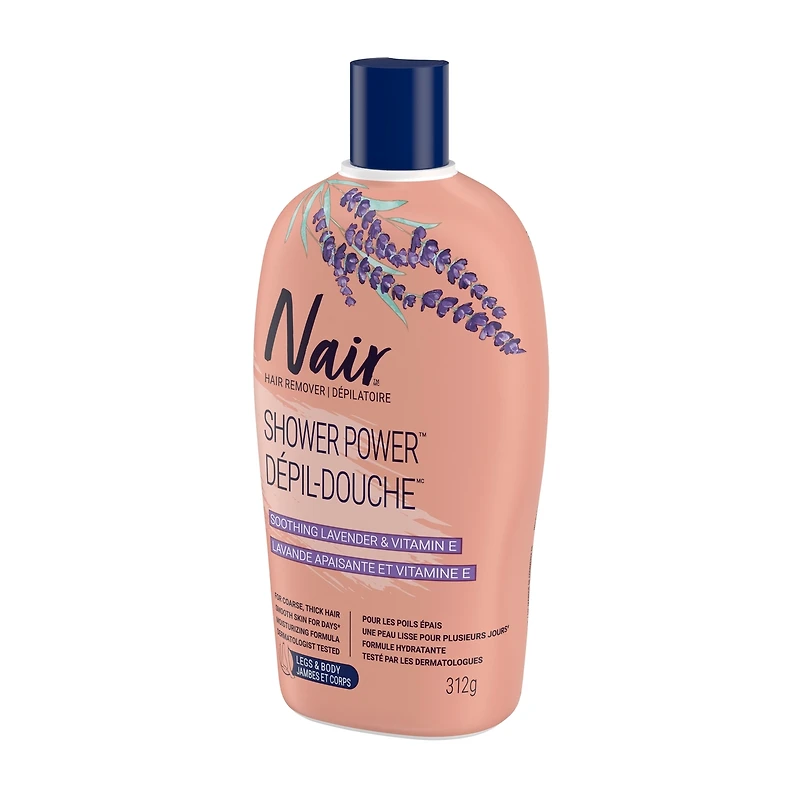 Shower Power Max Hair Remover for Coarse Hair on Legs and Body with Soothing Lavender and Vitamin E