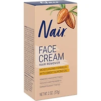 Crème dépilatoire pour le visage et la lèvre supérieure avec de l’huile d’amande douce et de l’huile pour bébé