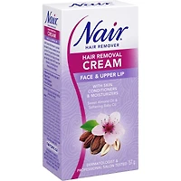 Crème dépilatoire pour le visage et la lèvre supérieure avec de l’huile d’amande douce et de l’huile pour bébé