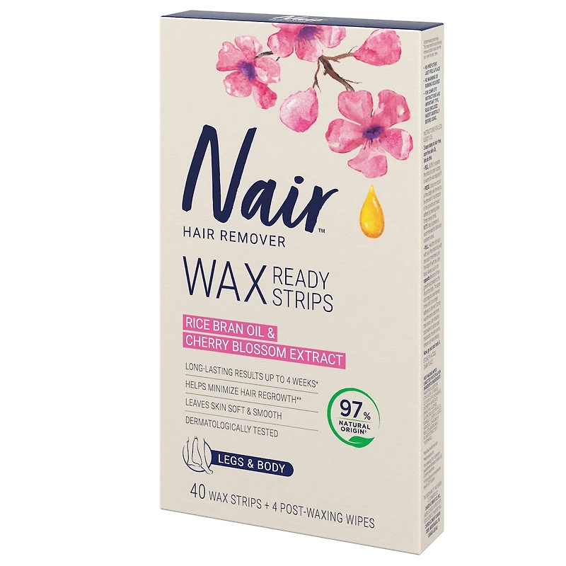 Wax Ready-Strips for Legs and Body with 100% Naturally Sourced Rice Bran Oil