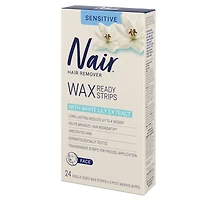 Bandes de cire prêtes à utiliser pour le visage et inodores pour la peau sensible avec du lys blanc