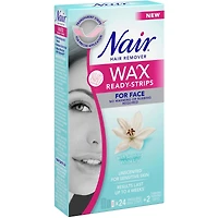 Wax Ready-Strips for Face, Unscented for Sensitive Skin with White Lily