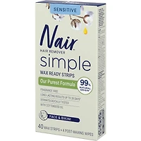 Bandes de cire prêtes à l’emploi Nair Simple avec huile de coton pour le visage et le maillot