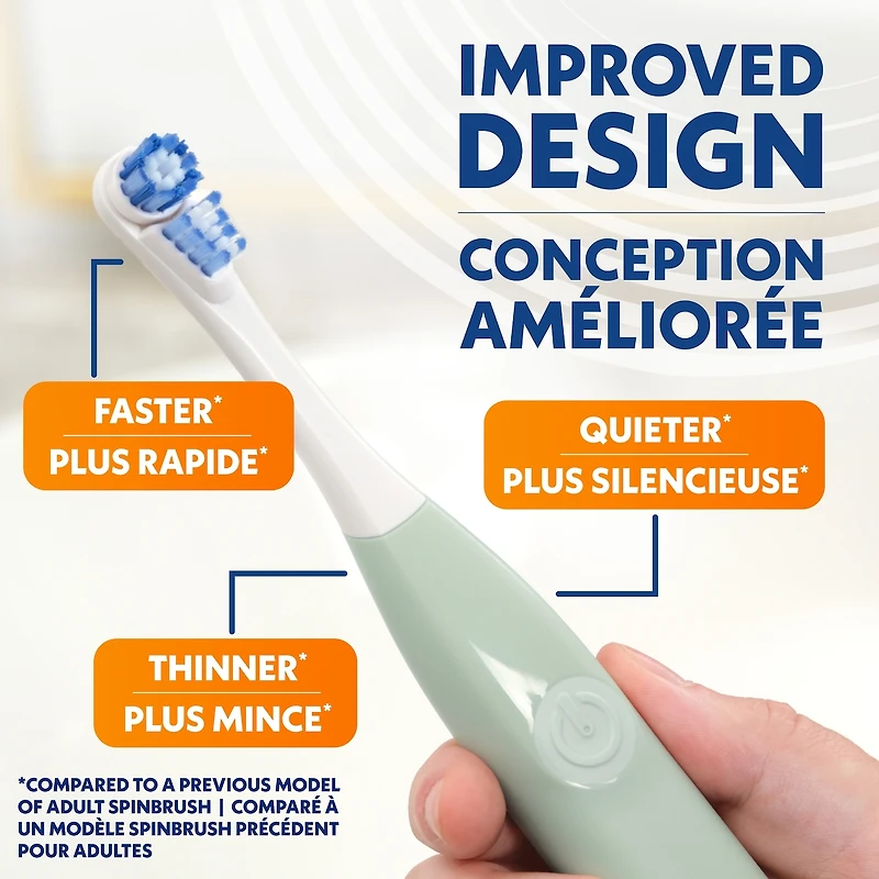 Brosse À Dents À Piles SpinbrushMC PRO CLEAN, Moyenne