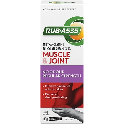 Muscle & Joint Pain Relief Cream, No Odour, Regular Strength