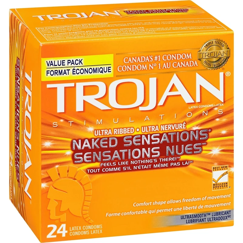 Condoms lubrifiés Sensations nues ultranervurés