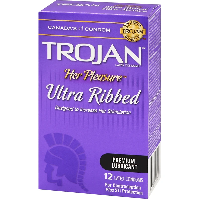 Condoms lubrifiés ultranervurés Plaisir Pour Elle
