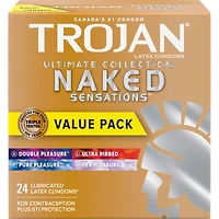 Condoms lubrifiés Sensations nues Collection ultime  format varié
