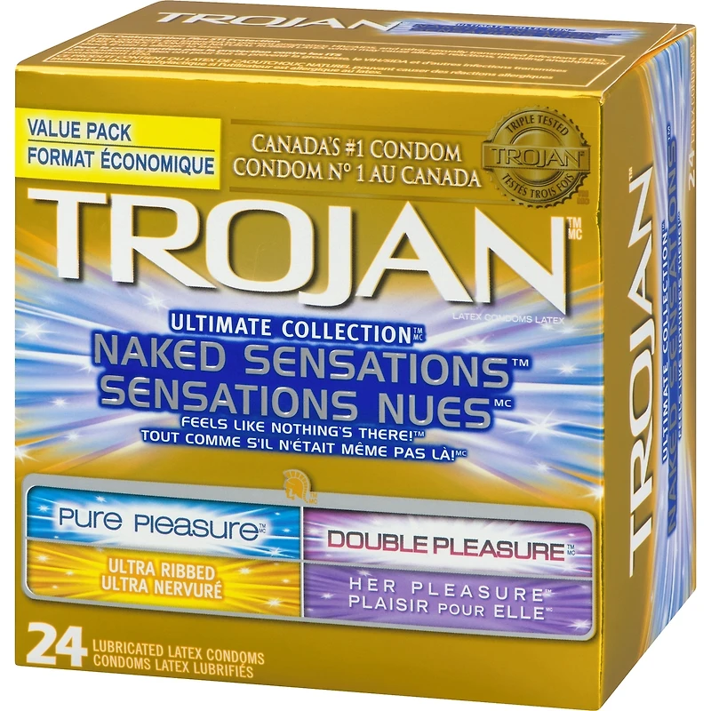 Condoms lubrifiés Sensations nues Collection ultime  format varié