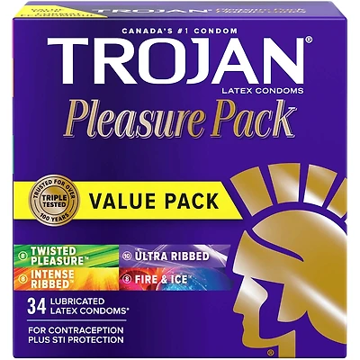 Pleasure Pack Assorted Lubricated Condoms, Extra Stimulating