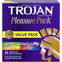 Pleasure Pack Assorted Lubricated Condoms, Extra Stimulating