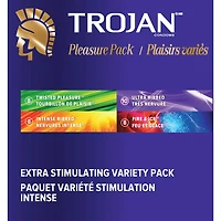 Pleasure Pack Assorted Lubricated Condoms, Extra Stimulating