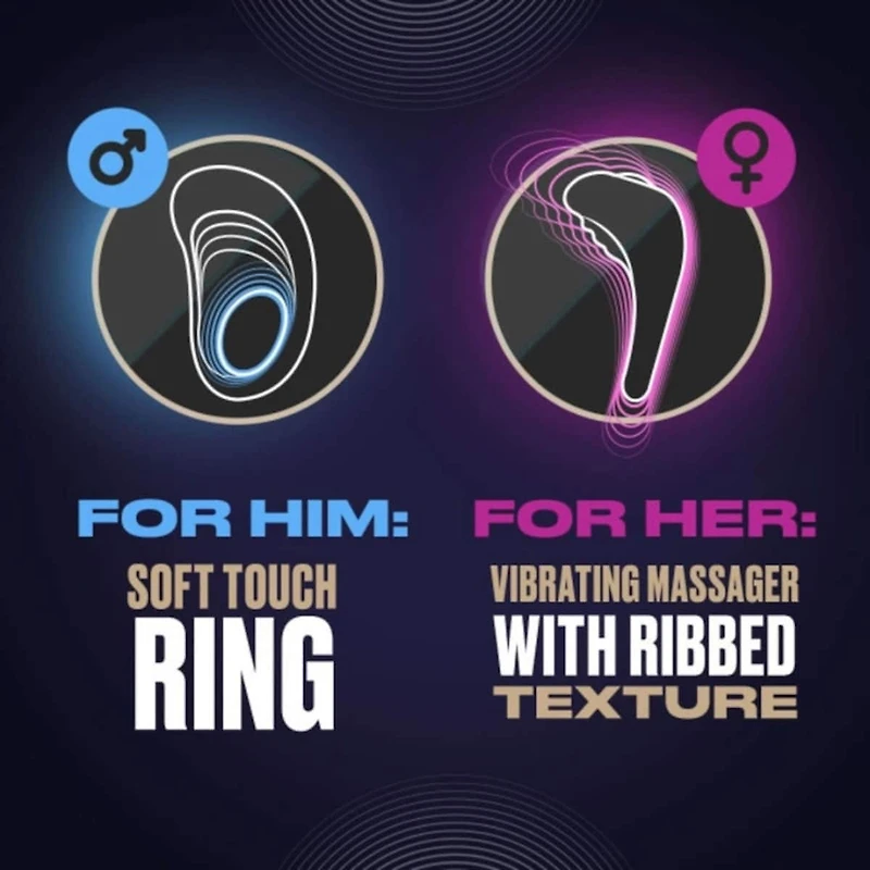 Trojan Dual Pleasure Vibrating Ring For Couples