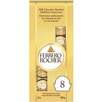 Chocolat fin aux noisettes, 8 chocolats emballés individuellement