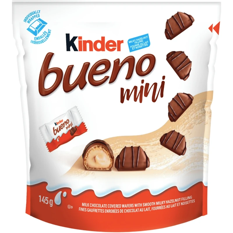 Kinder Bueno Mini, pacquet de 27 chocolats emballés individuellement, 145g