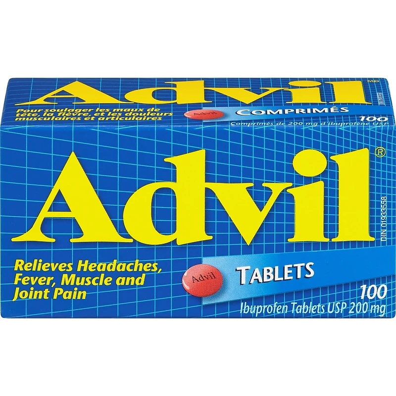 Advil Comprimés de 200 mg d'Ibuprofène USP Comprimés