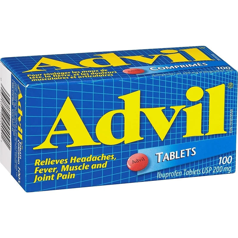 Advil Comprimés de 200 mg d'Ibuprofène USP Comprimés