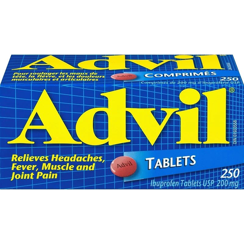 Advil Comprimés de 200 mg d'Ibuprofène USP Comprimés