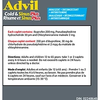 Cold & Sinus Plus Analgesic + Decongestant + Antihistamine 40 Caplets