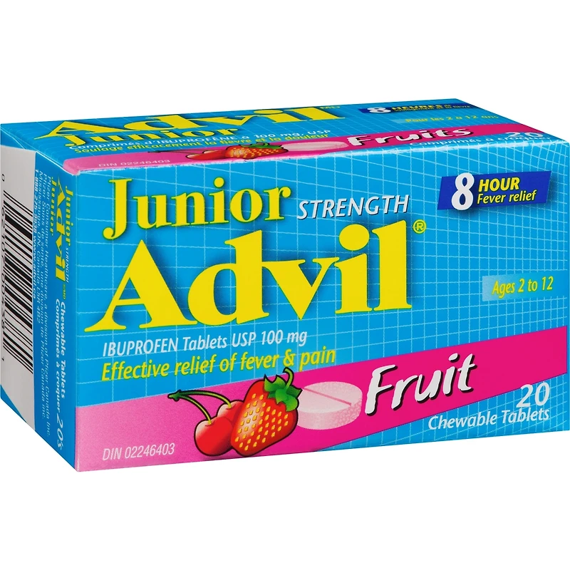 Advil Junior Comprimés d'ibuprofène à 100 mg, USP, Fruits