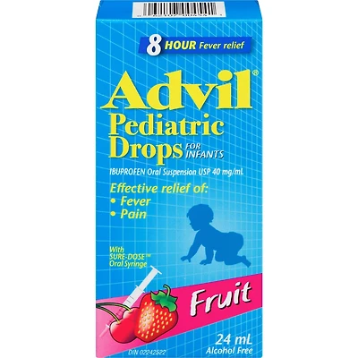 Advil Pediatric Drops for Infants for Fever and Pain Relief, Fruit, 24 mL