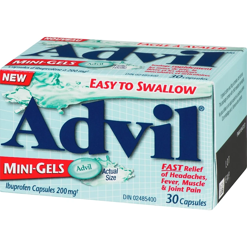 Advil Regular Strength Mini-Gels Ibuprofen Capsules for Headaches and Pain Relief, 200 mg